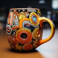 Colorful Futurism Ceramic Mug With Realistic Details