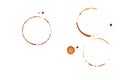 Coffee cup rings stains on a white paper Royalty Free Stock Photo