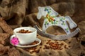 Coffee cup and rocking horse Royalty Free Stock Photo