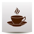 Coffee cup with saucer and flavor vector icon Royalty Free Stock Photo