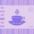 Coffee cup with saucer and flavor vector icon Royalty Free Stock Photo