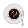 Coffee cup on a saucer with spoon Royalty Free Stock Photo