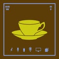 Coffee cup with saucer vector icon Royalty Free Stock Photo