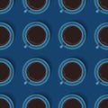 Coffee cup seamless pattern on blue background Royalty Free Stock Photo