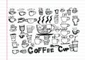 Coffee cup set hand drawing Royalty Free Stock Photo