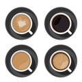 Coffee cup set top view Royalty Free Stock Photo