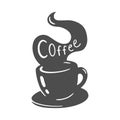 Coffee cup silhouette label.coffee time Royalty Free Stock Photo