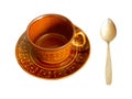 Coffee Cup and Spoon Isolated Royalty Free Stock Photo