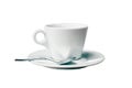 coffee cup with spoon isolated over white Royalty Free Stock Photo