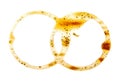 Coffee cup stains isolated on white background Royalty Free Stock Photo
