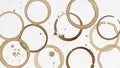 Coffee cup stains on a white background. Royalty Free Stock Photo