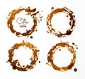 Coffee cup stains on white background Royalty Free Stock Photo
