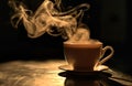 coffee cup with steam coming out of it Royalty Free Stock Photo