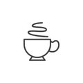 Coffee cup with steam line icon