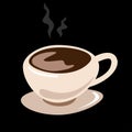 Coffee cup with steam, vector flat design object