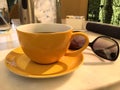 Breakfast Coffee cup and sunglasses