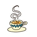 Coffee cup symbol illustration. simple sketch pen style. hot beverage mug. simple sketch pen Royalty Free Stock Photo