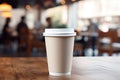 Coffee cup for takeaway. Mockup design. Blank label for adding text or logo design. Generative Ai Royalty Free Stock Photo