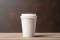 Coffee cup for takeaway. Mockup design. Blank label for adding text or logo design. Generative Ai Royalty Free Stock Photo