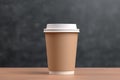 Coffee cup for takeaway. Mockup design. Blank label for adding text or logo design. Generative Ai Royalty Free Stock Photo