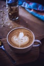 Coffee cup and tasty cake on wood table and Blank paper waiting Royalty Free Stock Photo