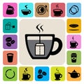 Coffee cup and Tea cup icon set.Illustration Royalty Free Stock Photo