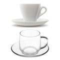 Coffee cup, tea cup, transparent espresso mug, 3d Royalty Free Stock Photo