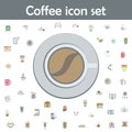 Coffee in cup from top colored icon. Coffee icons universal set for web and mobile Royalty Free Stock Photo