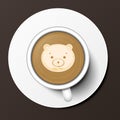 Coffee cup top view vector illustration. Royalty Free Stock Photo