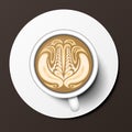 Coffee cup top view vector illustration. Royalty Free Stock Photo