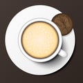 Coffee cup top view vector illustration. Royalty Free Stock Photo