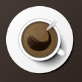 Coffee cup top view vector illustration. Royalty Free Stock Photo