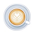 Coffee cup top view vector illustration. Hot drink. Royalty Free Stock Photo