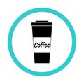 Coffee cup vector illustration icon. Coffe logo vector. Royalty Free Stock Photo