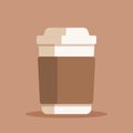 Coffee cup vector illustration. Plastic or paper coffee or tea cup in flat style.