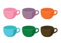 Coffee cup Multi color and Many coffee cups Multi color pink purple orange blue green brown Royalty Free Stock Photo