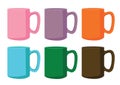 Coffee cup Multi color on white background and many coffee cups Multi color pink purple orange blue green brown Royalty Free Stock Photo