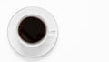 Coffee cup white background. Top View with copy space Royalty Free Stock Photo