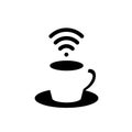 Coffee cup with WiFi signal logo