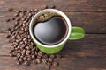 Coffee Fairtrade Cup Wood Background Royalty Free Stock Photo