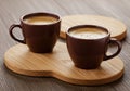 coffee cup with wooden boards Royalty Free Stock Photo