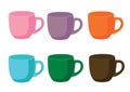 Many coffee cups Multi color pink purple orange blue green brown