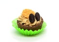 Coffee cupcake in green paper cup