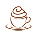 Coffee Cupcake Whip Cream Breakfast Symbol Design