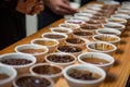 coffee cupping, in which the flavor of different coffees are tested and evaluated