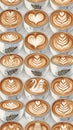 Coffee Cups with Artistic Latte Designs Royalty Free Stock Photo