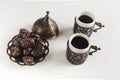 Coffee Cups With Dates Saucer 1. High Quality Photo