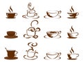 Coffee cups icon set