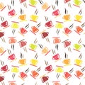 Coffee cups pattern background