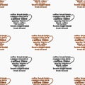 Coffee cups seamless pattern